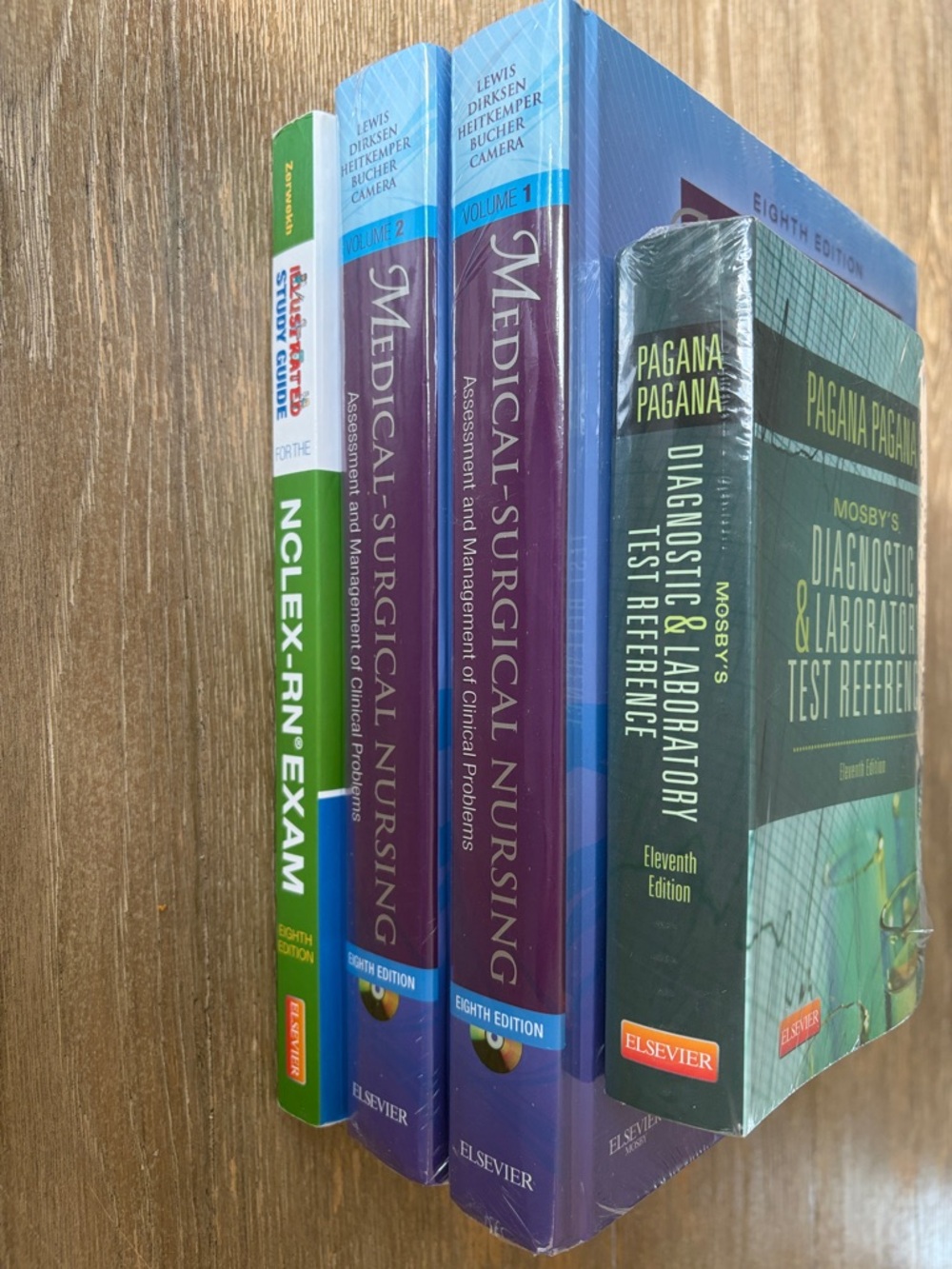 NCLEX-RN & Medical-Surgical Nursing Textbook Bundle - Blue, Green, Purple